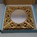 MAONAME 12" Gold Charger Plates Set of 6, Mirror Charger for Dinner Plates, Plastic Plate Chargers with Embossed Rims, Square Chargers for Table Setting, Wedding