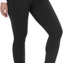 Fleece Lined Leggings Women - Thick Soft High Waisted Black Tummy Control Thermal Warm Velvet Pants for Cold Winter, Black Large