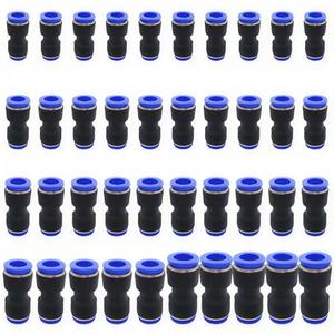 CESFONJER Pneumatic Push Fit Fittings, Plastic diameter Push to Connect Fittings Tube Connect Set, Push Fit Fitting Tube (40Pack: 4/6/8/10/12mm Combo), Tube Fitting Push Lock
