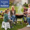 ACKO Folding Step Stool -13inch Height Premium Heavy Duty Foldable Foot Stool for Kids and Adults, Kitchen Garden Bathroom Stepping Stool White