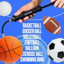 36-Pack SPORTBIT Ballpump for Sports Balls - Basketball Pump for Sport Balls - Football & Soccer, Basketball, Volleyball Pump, Swim Inflatables - Hand Air Pump with 3 Needles, Nozzle, Extension Hose, Pouch