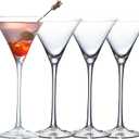 Crystal Martini Glasses, Set of 4, Hand Blown Stemware for Cocktails, 4.6oz