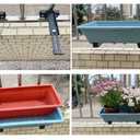 Balustrades Flower Box Supports, Planter Box Supports, Window Box Supports (6-9 Inches)，for Balustrades, Terraces, Decks, Balconies, Fences (Black 4 Pack)