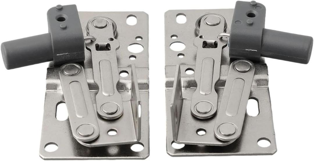 1 Pair Soft Close Flip Down Tray Hinges with Damping Design,Self Closing Cabinet Door Hinges,Tip-Out Door Support Frame 45 Opening Angle for Closets Bookcases Sink Hinge Scissor Hinge (Sliver)