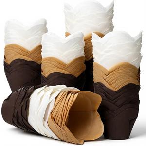 300pcs Tulip Cupcake Liner Lotus, Paper Muffin Liners for Baking Cups Cupcake Liners Paper Holders Parchment Wrapper,Greaseproof Large for Party, Wedding, Birthday, Christmas, Baby Showers, 3 Colors