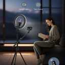 UBeesize 12" Ring Light with Overhead Phone Mount, Selfie Light with Stand,62" Tripod for iPhone with Light and Phone Holder for Video Recording,Cooking,Photography,Live Streaming,Tiktok,YouTube