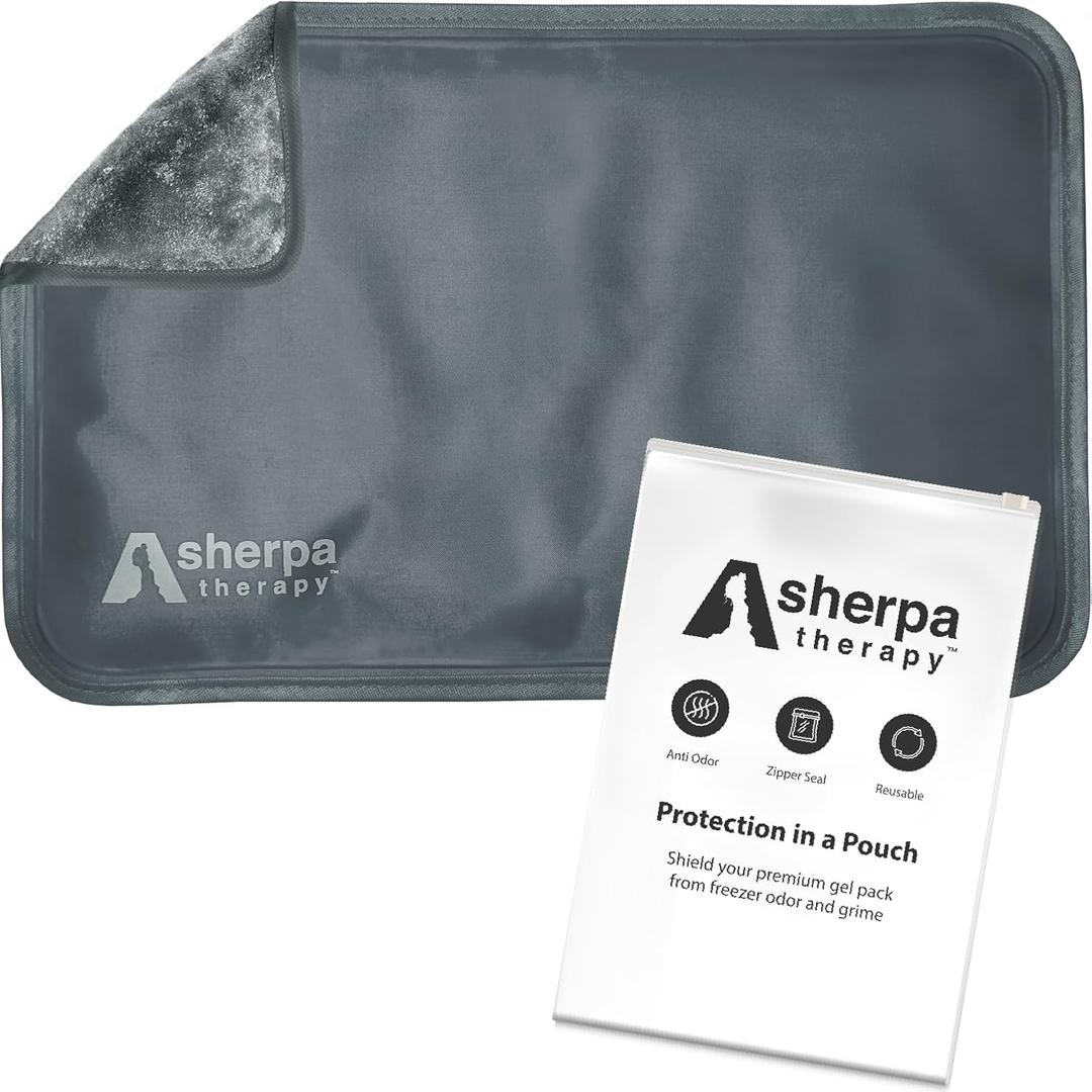 Medium Flexible Gel Ice Packs Reusable - Hot and Cold Soft Ice Packs for Injuries Reusable for Ankle, Arm, Foot, Leg, Back Pain Relief - 8" x 12" - Grey