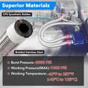 CarBole Stainless Steel Braided Fuel Line, 5/16" I.D. Diesel Hose Swap EFI PTFE with Fittings for Automotive Fuels Lubricants Coolants (3 FT)
