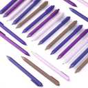 Dinifee 100 Pcs Ballpoint Pens Bulk Retractable Writing 1. 0 mm Black Ink Cute Pens Smooth Writing Color Fancy Gift for Teacher Student Employee Office School Home Baby Shower Supplies (Purple Series)