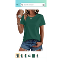Women's Cotton Crewneck T-Shirts Short Sleeve Basic Solid Color Tee Classic-Fit Shirt Breathable Comfy Summer Top Size 2 XL