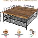 Coffee Pod Holder for K Cup Holder Drawer, 72 Capacity Coffee Pod Organizer K Cup Storage 2 Tier Pods Drawer Organizer Sliding Baskets for Coffee Station Counter, Black
