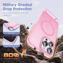 Compatible with iPhone 13 Pro Case [Compatible with Mag-Safe][Adjustable Kickstand][Military Grade Drop Protection] Translucent Phone Case for iPhone 13 Pro,Pink