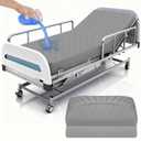 2 Pack Hospital Bed Sheets with Elastic All Around for a Perfect Fit,Waterproof Sheets for Hospital Bed at Home,Reusable and Machine Washable, 36" x 80" x 14" (Floral-Grey)