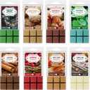 Winter Scented Wax Melts, Christmas Soy Wax Melts Gift Set, Wax Cubes/Tarts for Warmer - Christmas Wreath, Gingerbread, Sugar Cookie, Peppermint, Cinnamon, Cranberry, Apple Cider, Candy Cane, 8x2.6 oz