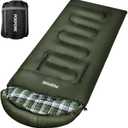 Flannel Sleeping Bag Cotton 0 Degree Cold Weather for Adults XXL Wearable Sleeping Bag 4 Seasons Waterproof with Compression Sack (86.61*31.49)