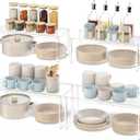 Cabinet Organizer Shelf, Acrylic 15.7'' Large Kitchen Counter Shelf, 4 Set Spice Rack for Cabinet, Kitchen Pantry Organizer and Storage for Stackable, Expandable