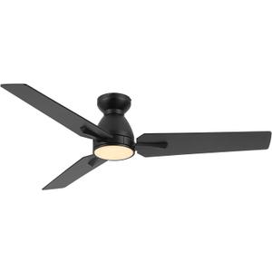 44" Ceiling Fan with Light and Remote, Low Profile Flush Mount Ceiling Fan, Noiseless Reversible DC Motor, for Bedroom/Living Room/Porch Black
