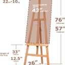 DJAR Painting Easel for Adults, Adjustable Heavy-Duty Wooden Art Easel for Painting, Hold Canvas up to 43, Display Stand for Adults, Beginner, 23" x 26" x 57"