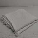 Extra Large Outdoor White Picnic Blanket Bohemia Oversize Beach Blanket with Fringe Machine Washable Portable for Spring Summer Camping Beach, Grass Lawn, Park. Blanket White Size 108x64 in