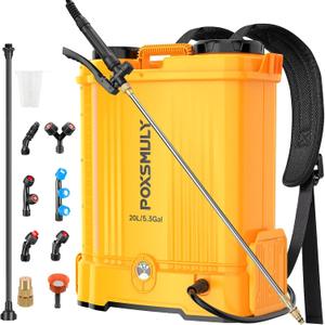 Battery Powered Backpack Sprayer for De-walt 20v Max Battery, 5.3 Gallon, 100 PSI Electric Weed Sprayer, Yard Graden Sprayer with Telescopic Wand, 7 Nozzles, Backpack Sprayer 20v(Battery Not Included)