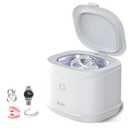 BCOM Ultrasonic Retainer Cleaner, Retainer Cleaner Machine 46kHz, Professional Portable Ultrasonic Jewelry Cleaner for Dental Retainer Pod, Mouth Guard, Watch, Ring, Jewelry - Household Use, White