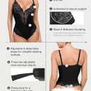 Popilush Shapewear Bodysuits for Women Lace Corset Tops Tummy Control V Neck Sleeveless Body Suit Thongs, 4XL