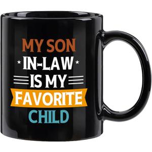 Gifts for Son in Law, Son in Law Christmas, Fathers Day, Birthday Gift, Coffee Mug from Mother-in-Law or Father-in-Law, 11 Oz-Black