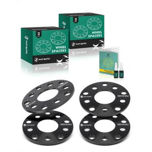 YHTAUTO 5x100mm/5x112mm Wheel Spacers 6mm w/o Bolts Fits Volkswagen Jetta, Passat, Golf, Beetle, Audi A4, A3, 57.1mm Center Bore 5 Lug 4PCS Black