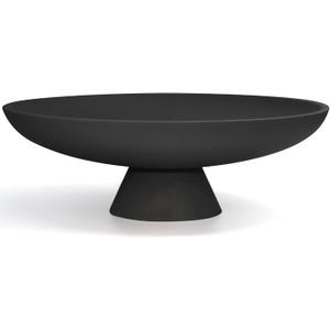 Large Decorative Bowl, Modern Resin Pedestal Bowl for Home Decor, Stylish Fruit Bowl for Kitchen Counter, Chic Key Holder for Entry Table, Matte Black