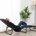 CroBlissful Fodlable BBL Chair with Hole, Adjustable 5-Position Lawn Chair for BBL Chaise Lounge After Surgery Recovery Bed for Patio Garden Poolside Outdoor Yard Beach(Black), 74.8 x 22.8 x 11.8 inches