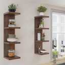 LitaEther Lack Wall Shelf,Display Floating Shelf (Solid Wood, 4 Tier)