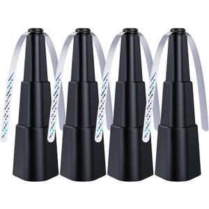 Fly Food Fans for Tables, Portable Bug Swatter Fans Outdoor, 4 Pack Deterrent Picnic Table Top Spinner Away with Hanger, Fly Repellent for Restaurant, Camping, Patio (Black)