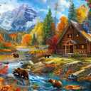 Jigsaw Puzzles 2000 Pieces for Adults Families Bear Village Pieces Fit Together Perfectly