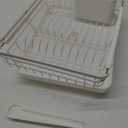 Dish Drying Rack in Sink, Small Dish Drainers for Inside Sink, Over The Sink Dish Racks, Stainless Steel Sink Drying Rack with Utensil Holder, White