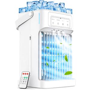 Portable Air Conditioners with 40oz XL Water Tank, 3 Speeds & 3 Mist Settings, 2/4/6/8h Timer & Night Lights, Personal Mini Small Portable Air Conditioner for Bedroom