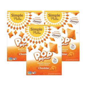 2 x Simple Mills Pop Mmms Cheddar Baked Snack Crackers, Gluten Free, 4 Ounce (Pack of 3)