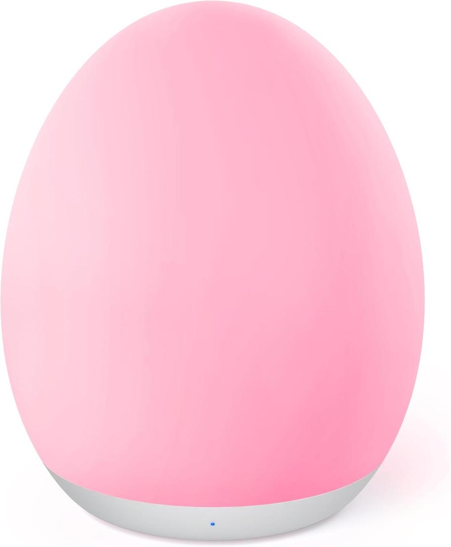 JolyWell Night Light for Kids, Baby Egg Light with 7 Colors Changing Mode & Stepless Dimming, Nursery Night Lamp BPA Free,Rechargeable Egg Night Light for Breastfeeding 1h Timer & Touch Control