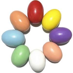 Easter Wooden Eggs Easter Decorations - 8 Colors Wood DIY Faux Egg Crafts Fake Chicken Eggs Nesting Eggs Easter Home Party Decor