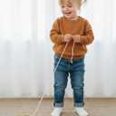 PATPAT Baby Girls Boys Newborn Sweater Crewneck Pull Over Knit Solid Long Sleeve Fall Winter Clothes (3-6 Months, Light Tan)