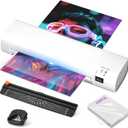 9 Inch Portable Laminator Machine with Anti-Jam Tech, All-in-One A4 Thermal Laminator w/Trimmer & Corner Rounder for Home, Office, School, Business, 40 Sheets IncludedMatte White