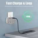 1080P HD Wireless Wall Outlet Charger Security Camera with 45W Fast Charging Station USB-C & USB-A, Home Security Camera for Baby and Pet WiFi Enabled