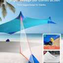 TOURIT Beach Tent Sun Shelter 11x11ft, UPF50+ Protection Beach Canopy Tent Sun Shade with Windproof Design, Outdoor Canopy for Camping, Fishing, Backyard, Blue