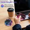 2 PCS 3D Printed Sensory Fidget Star with Handles, Colorful Fractal Expanded Fidgets Hexagon Whirling Spiral Star Shaped Toys for Office Desktop Decompression Toys Stress Relief Whirling Spiral