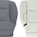 NLQR Driver or Passenger Bottom Cloth Replacement Seat Cover & Seat Foam Cushion Compatible with Chevy Silverado Tahoe Suburban GMC Sierra 2014 2015 2016 2017 2018 2019 Dark Ash Gray #H2T or 4DP