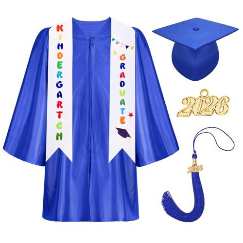Fingertip WD 2026 Kindergarten Graduation Cap and Gown Tassel Set for Kindergarten Preschool Toddler Children Blue 33