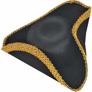 Rubies Black Tricorn Pirate Hat for Adults, Men's No Size