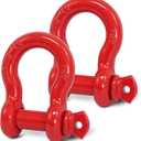 2 Pack Red D Ring Recovery Shackles 3/4" with 7/8" Screw Pin | 57,000 lbs Break Strength Heavy Duty Tow Shackles for Winch, Off Road Jeep, Truck, SUV, ATV, UTV