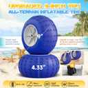 CAtArt Beach Wagon with Big Wheels for Sand, 400LBS Heavy Duty Foldable Wagons Carts, 9" All-Terrain PVC Inflatable Tires, Easy Storage for Beach, Grocery Shopping, Sports Camping (Blue)