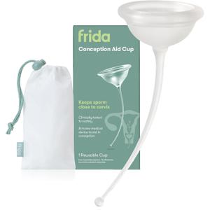 Frida Fertility Conception Aid Cup, Keeps Sperm Close to Cervix, Natural Pregnancy Support for Family Planning, Soft Flexible Silicone, Reusable Conception Cup and Storage Bag