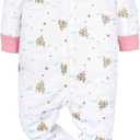Gerber Baby-Girls 4 Pack Sleep 'N Play Footie (Pink) 0-3 Months